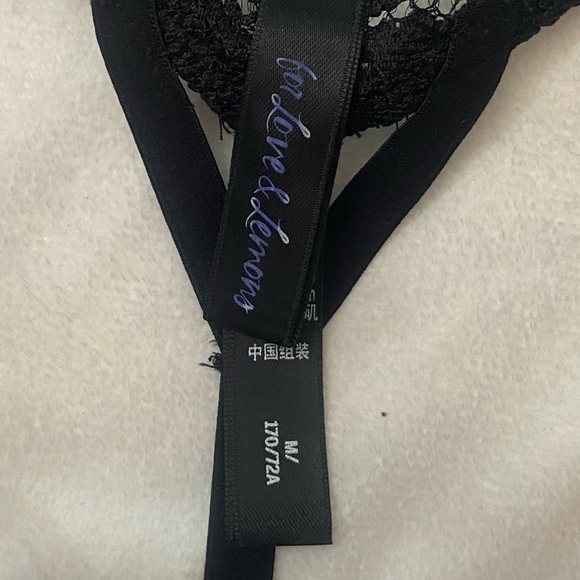 New! For Love And Lemons creamsicle Black Lace thong 1293 - Picture 3 of 6